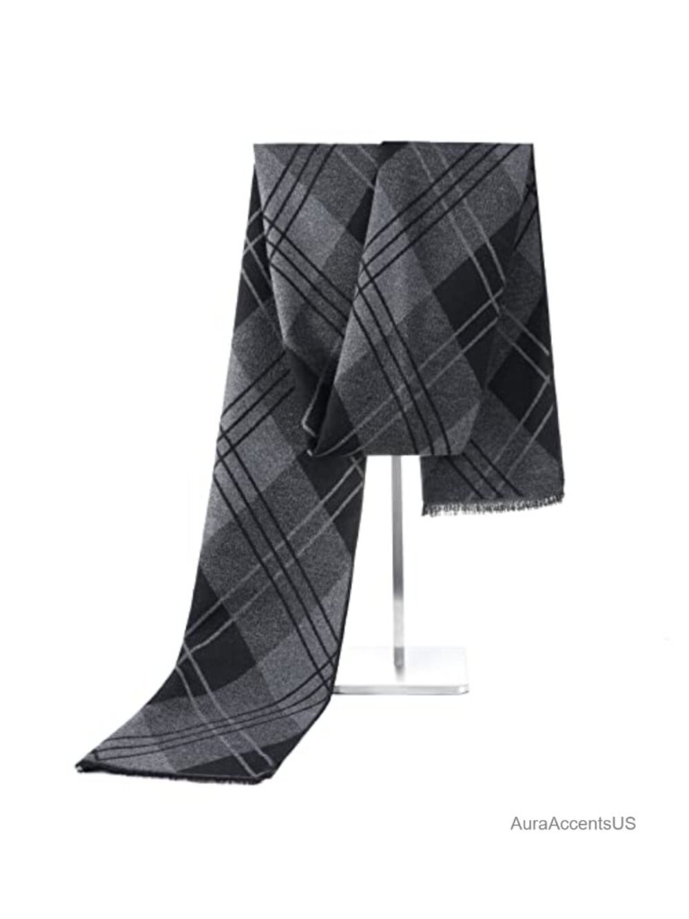 Mens Winter Scarf Soft Warm Acrylic Polyester Unisex Plaid Scarf